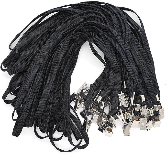 Bird Fiy Black Lanyards 100 Pack Bulk Badge Lanyards by BirdFiy
