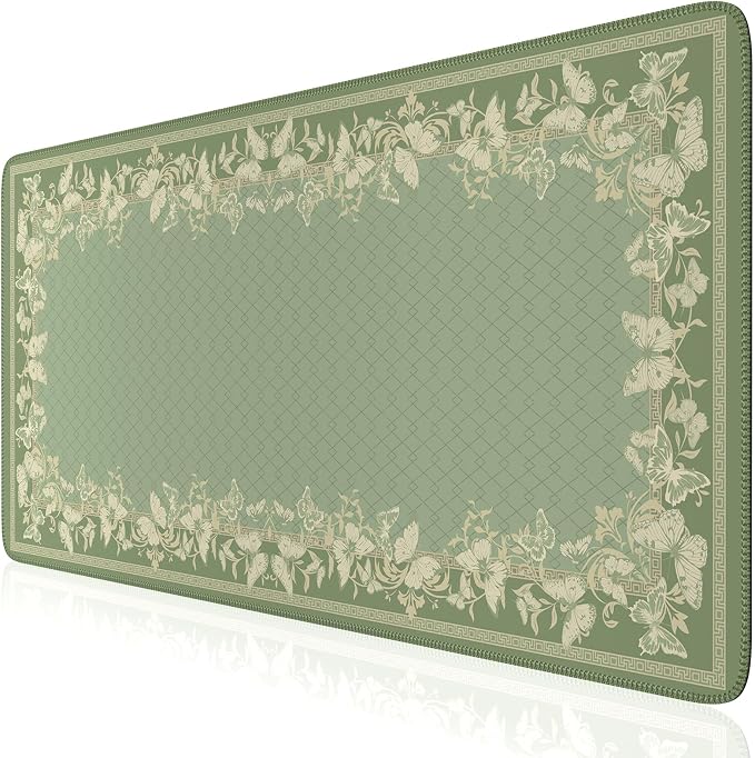 iCasso Floral Desk Mat for Keyboard and Mouse, Cute Gaming Mouse Pad XXL by iCasso