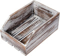 Torched Wood Paper Nesting Tray Stackable Document Storage Crate File Organizer by Unknown
