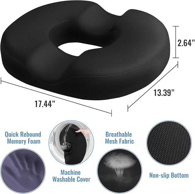 CloudBliss Donut Pillow Stadium Seat Cushion - Image 2
