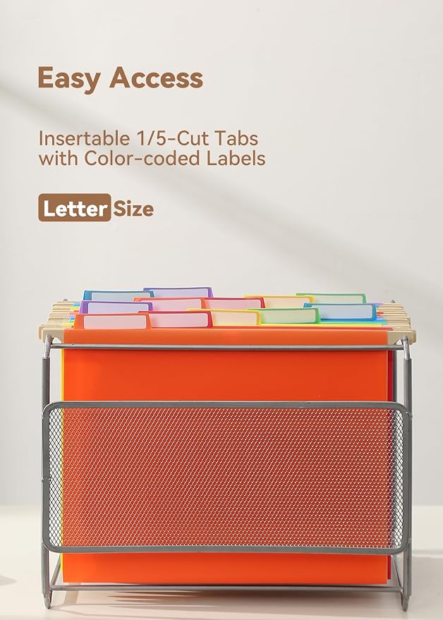 SortRax Plastic Hanging File Folders, Sturdy & Tear-Resistant, Letter Size - Image 3