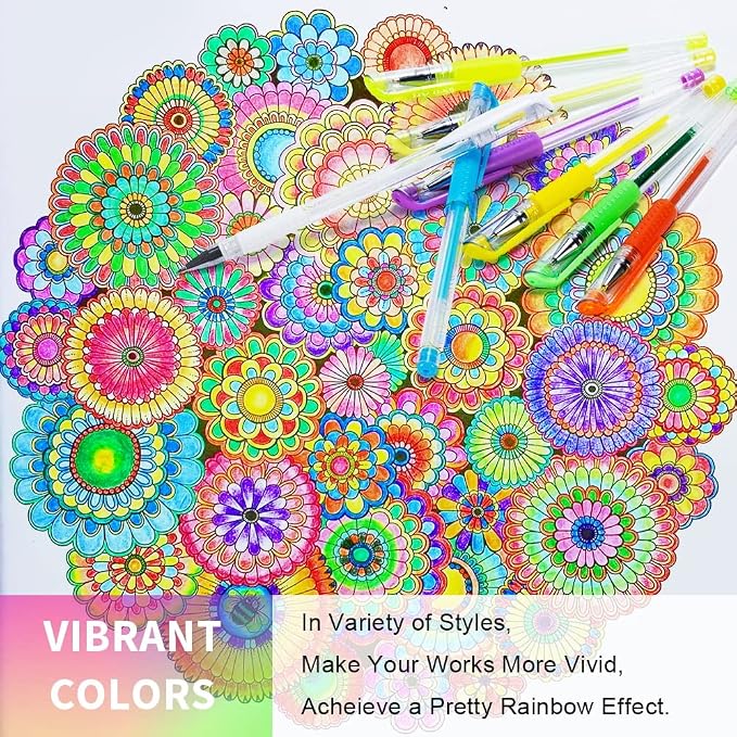 Aen Art Glitter Gel Pens, 100 Color Glitter Pen Set - Image 4