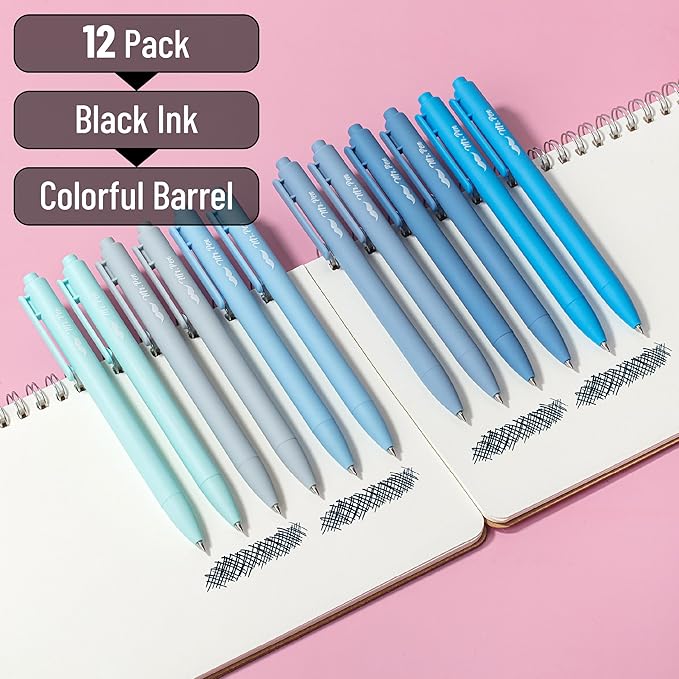 Mr. Pen- Retractable Gel Pens, 12 Pack, Sky Blue Barrel | Fine Point 0.5mm - Image 2