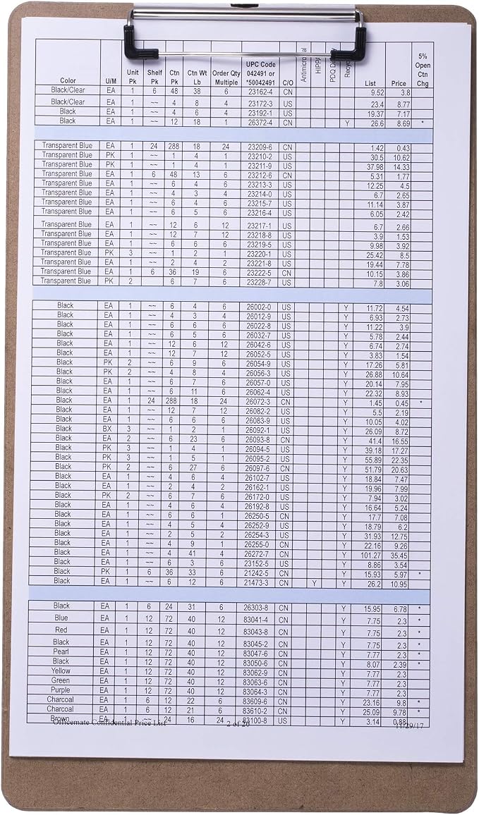 Officemate Recycled Legal Size Wood Clipboard, Low Profile Clip, 12 Pack - Image 3