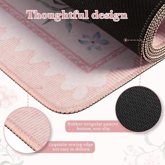 iCasso Pink Desk Cover Mat, Big Mouse Pad - Image 3