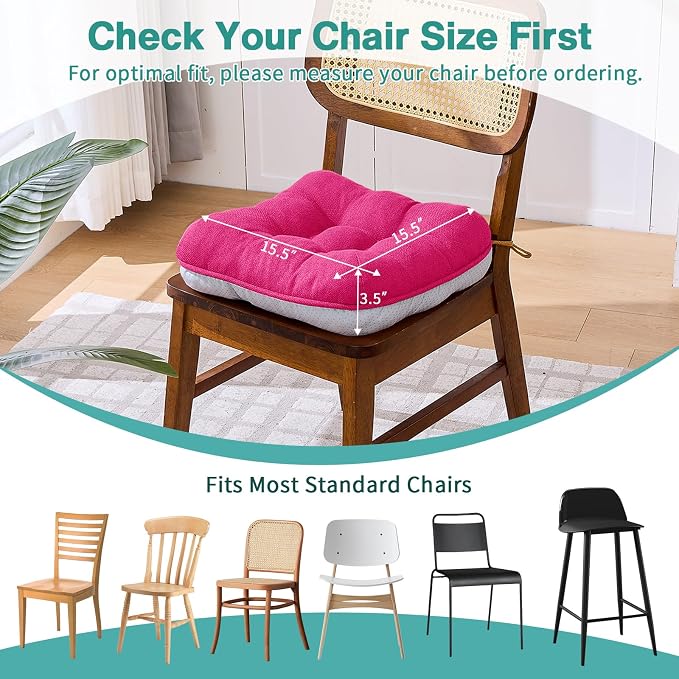 BETU Chair Cushions for Dining Chairs Set of 4, 3.5" Thick Kitchen Table Chair - Image 4