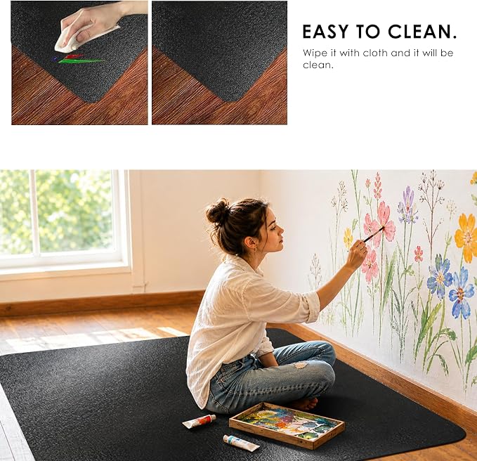 Kuyal Chair mat for Hardwood Floor 46 x 46 inches Rectangle Floor Mats - Image 5