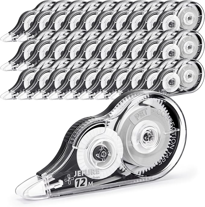 30 Pcs Correction Tape, 39.37 Ft White Wrong Out Tear-Resistant Bulk, Instant by JEFURE
