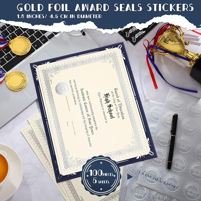 Fainne 100 Sets Certificate Paper Kit Single Sided Awards Holder - Image 5