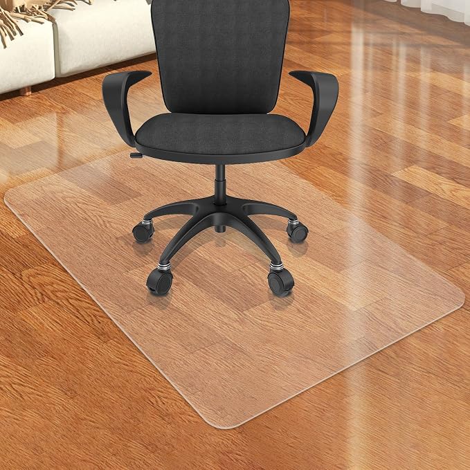 Office Chair Mat for Hard Floors, 36 x 48 inches, 2mm Thick Clear Chair Mat by Tcyzest
