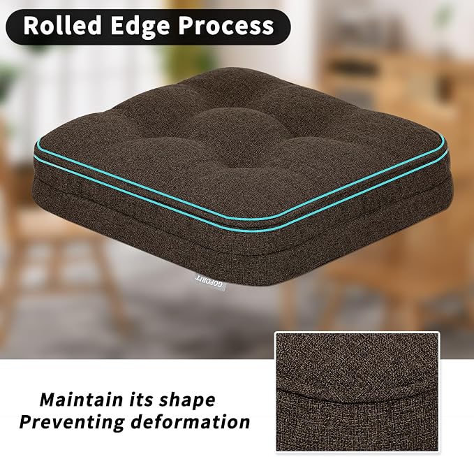 GOFORIT Chair Cushions Set of 2, Tufted Shredded Memory Foam Chair Pads - Image 5