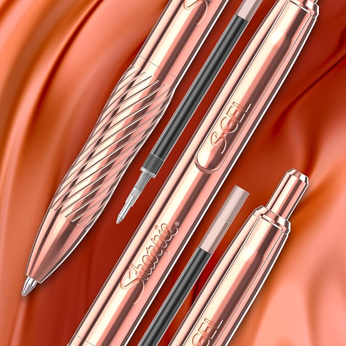Sharpie S-Gel Pens, Copper Metal Body, Medium Point, Includes 2 Pens and 2 - Image 8