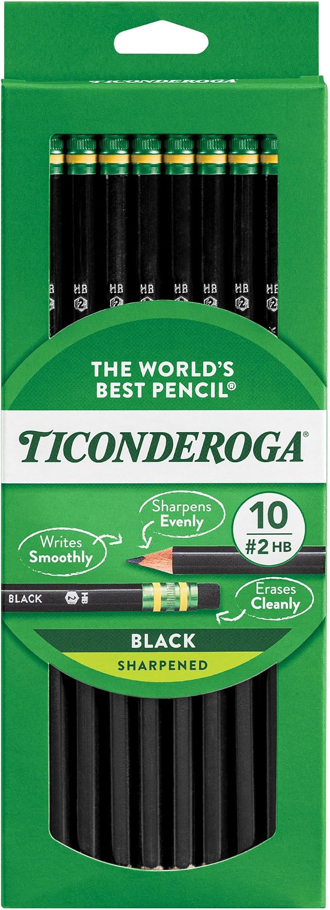 Dixon Ticonderoga Wood-Cased #2 Pencils, Pre-Sharpened by Ticonderoga