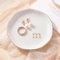 Ceramic Jewelry Tray, Personalized Initial Jewelry Dish by GIVITASOT