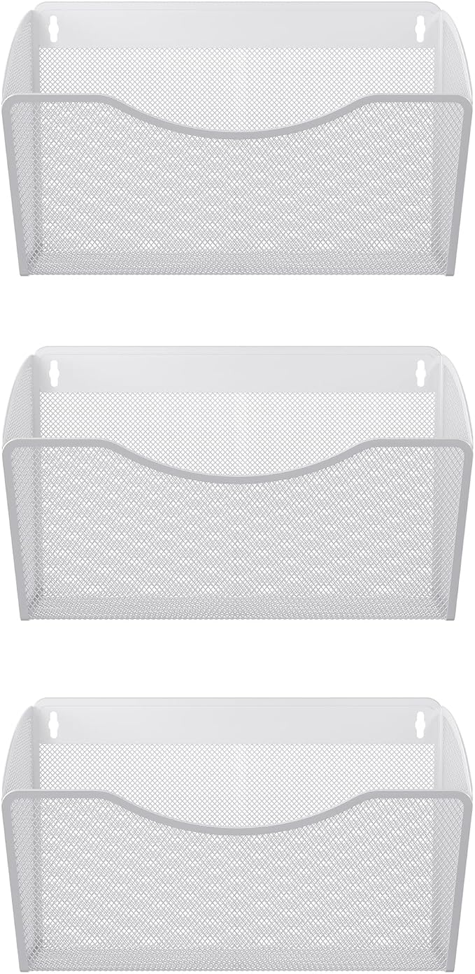 EasyPAG Wall File Organizer 3 Pack, Hanging File Organizer Wall Mount, Metal - Image 3