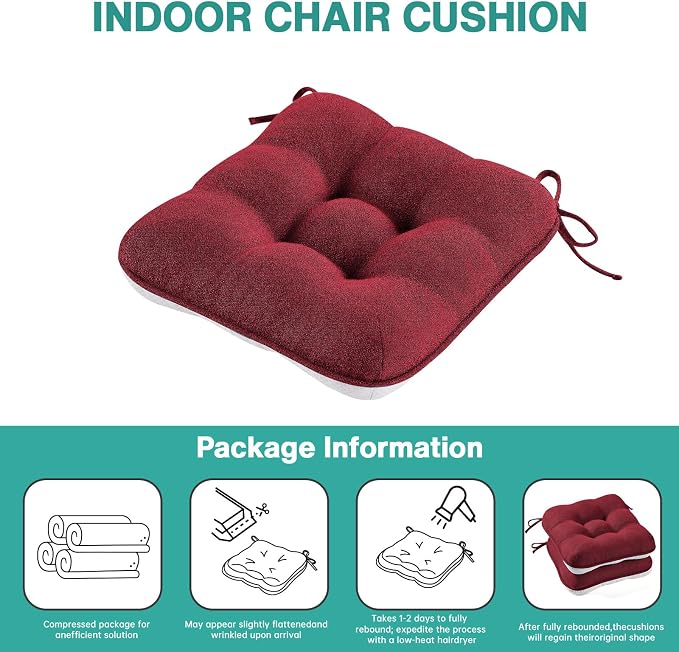 BETU Chair Cushions for Dining Chairs Set of 2, 3.5" Thick Kitchen Table Chair - Image 9