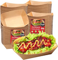 250 Pack 3lb Heavy Duty Kraft Leak Proof Paper Food Boats Disposable Nacho by PULOSPACK