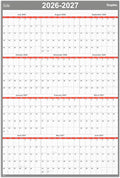2026-2027 Staples 32" x 48" Academic Yearly Dry Erase Wall Calendar, Reversible by Staples