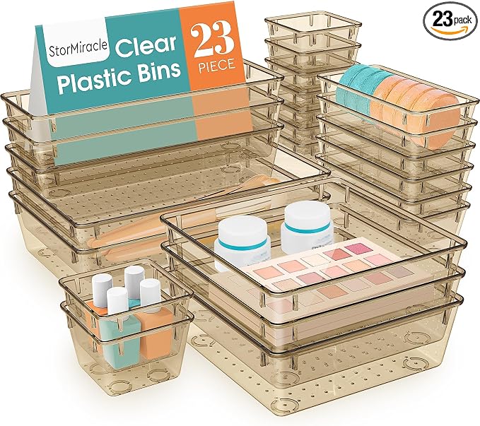 StorMiracle 23 PCS Drawer Organizer Set, 5 Varied Size Bathroom and kitchen by StorMiracle