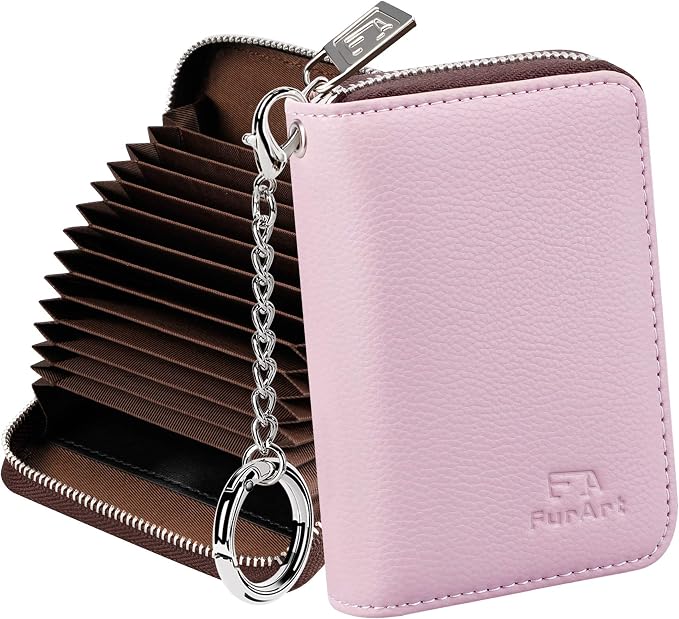 FurArt Zipper Wallet Women, RFID Blocking Credit Card Wallet, Business Card by FurArt