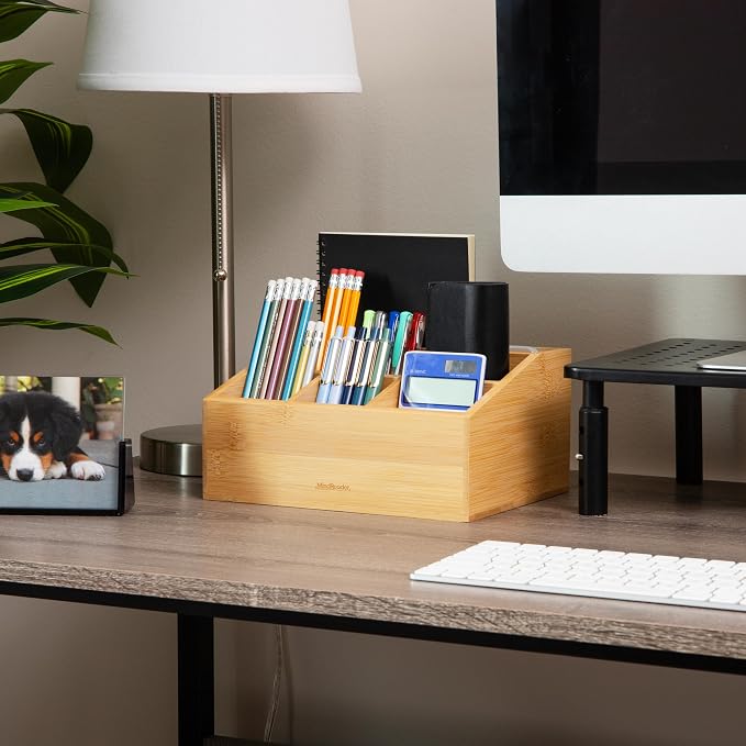 Mind Reader Desktop Organizer, 7-compartment, Office Essentials, 9.25"L x - Image 2
