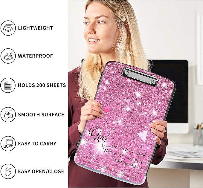 Clipboard with Storage, Pen Holder, Heavy Duty Clipboard Storage Box with Clips - Image 6