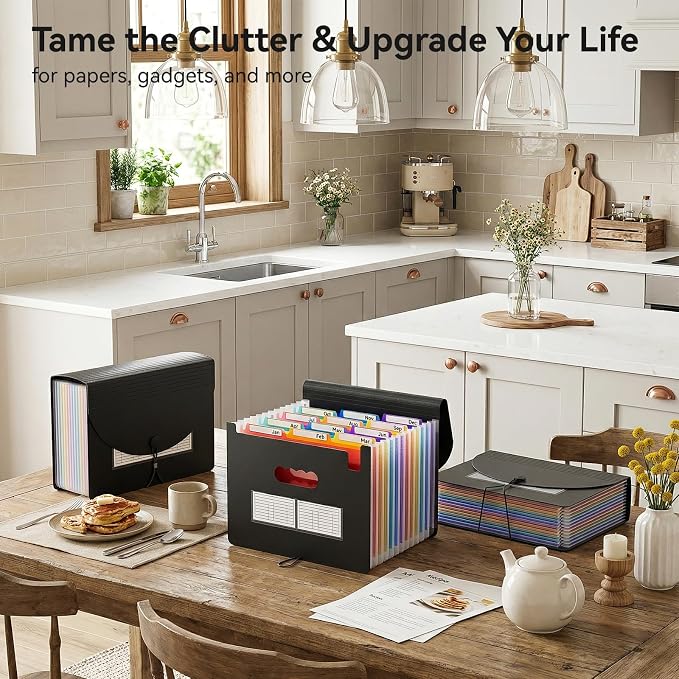 ThinkTex Accordion File Organizer, 12 Pockets Monthly Bill Receipt Organizer - Image 6
