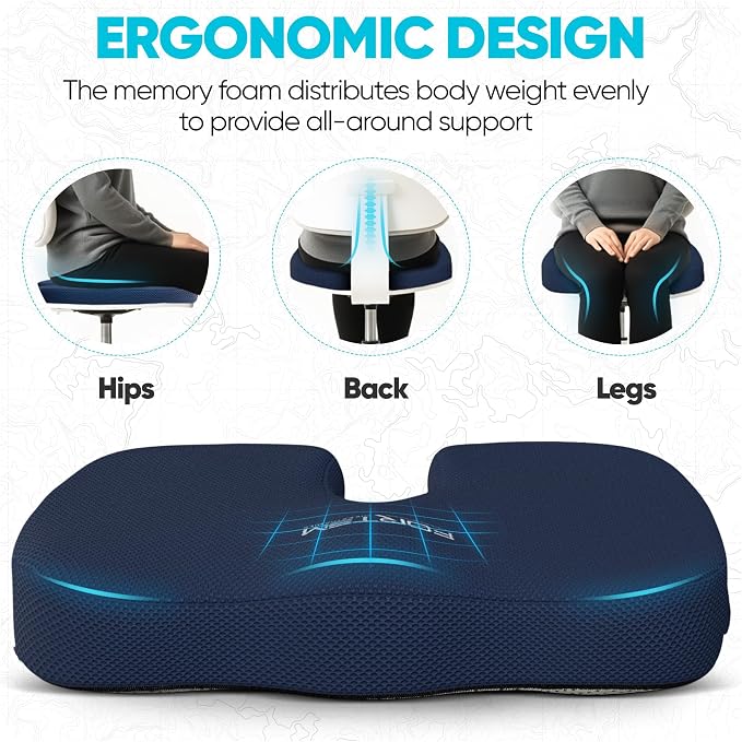 FORTEM Seat Cushion, Office Chair Cushion, Memory Foam Car Seat Cushions - Image 7