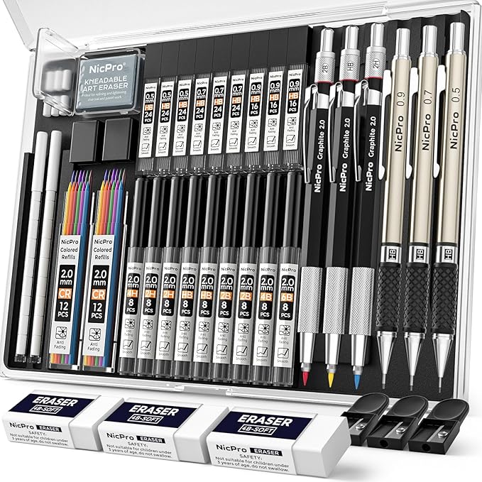 Nicpro 35PCS Art Mechanical Pencil Set by Nicpro