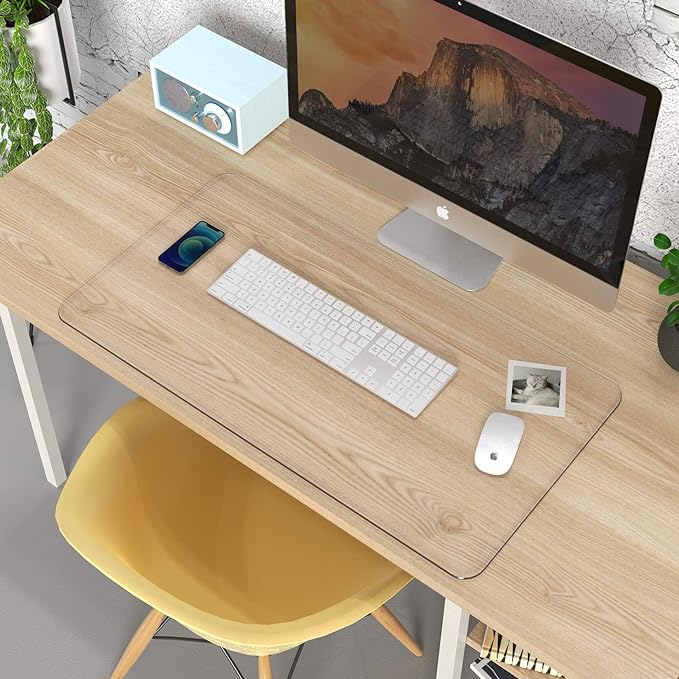 Oterri Clear Writing Desk Pad, 31.5’’x15.7” Heat Resistant Waterproof PVC Round - Image 7