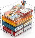 CiWiVOKi 4 Trays Paper Organizer Letter Tray, Acrylic Clear PET Desk File by CiWiVOKi