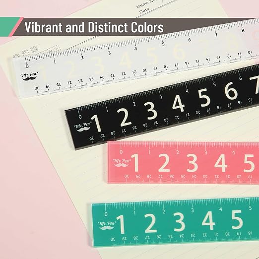 Mr. Pen- Plastic Rulers with Large Numbers, 4 Pack, 12 Inch | Easy-to-Read - Image 4