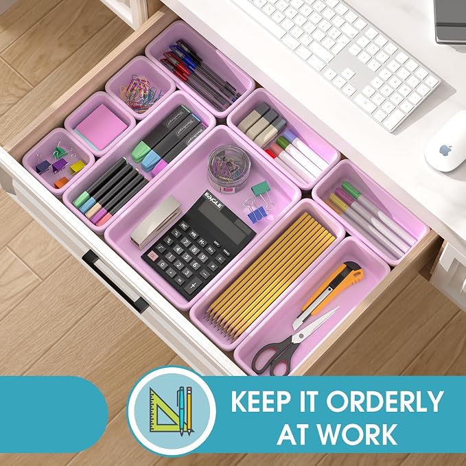 25 PCS Drawer Organizer Set, 4 Size Makeup Drawer Divider Organizer - Image 4