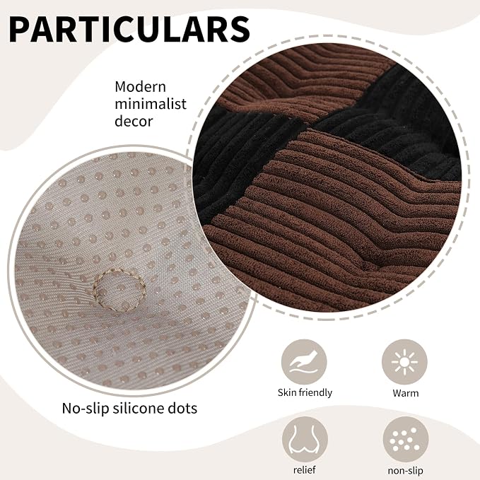Office Stacking Chair Cushions 4 Pack, Corduroy High Density Foam Kitchen Seat - Image 5