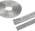 5/16" Wide Tinned Copper Braided Metal Wire Shielding Sleeve Ground Strap by BuyUneed