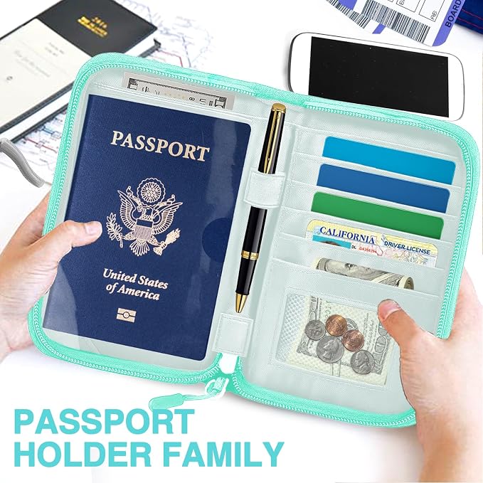 Passport Holder for Travel, Women Rfid Blocking Passport Wallet, Travel - Image 6
