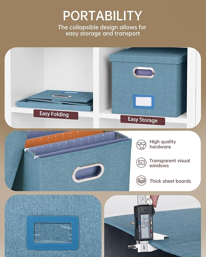 Oterri 2 Pack File Storage Organizer, Filing Box, Portable File Box - Image 2