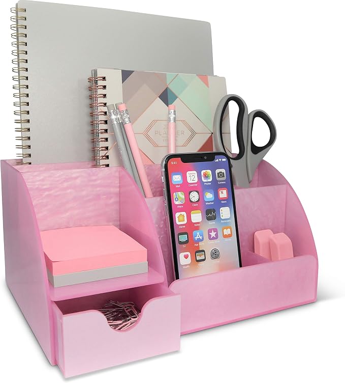 My Space Organizers Pink Desk Organizer Office, by MySpaceOrganizers