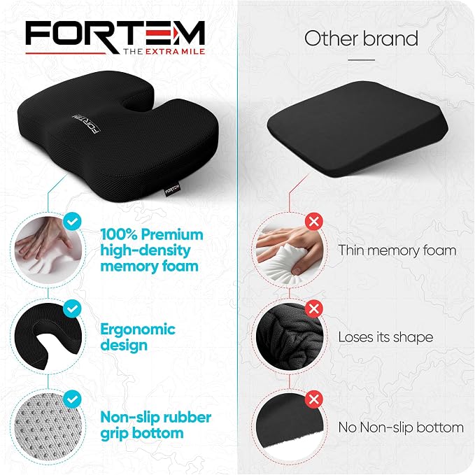 FORTEM Seat Cushion, Office Chair Cushion, Memory Foam Car Seat Cushions - Image 8