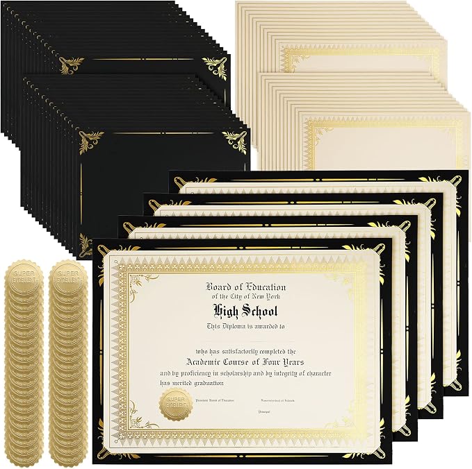 Fainne 100 Sets Certificate Paper Kit Single Sided Awards Holder by Fainne