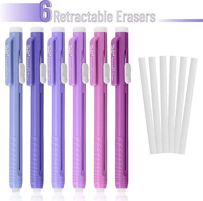 Mr. Pen- Retractable Mechanical Eraser Pens, 6 Pack, Twilight Colors | - Image 2