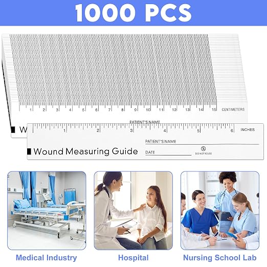 1000 Pcs Wound Ruler 6 Inch Wound Measuring Tape Paper Guide Ruler Double Sided - Image 4