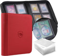 Toploader Binder, Holds 160 Toploaders, 100 Toploaders INCLUDED, 4-Pocket PU by Pemocyny