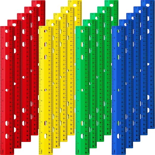 Chuangdi 20 Pieces 12 Inch Rulers Bulk Plastic Colorful Rulers by Chuangdi