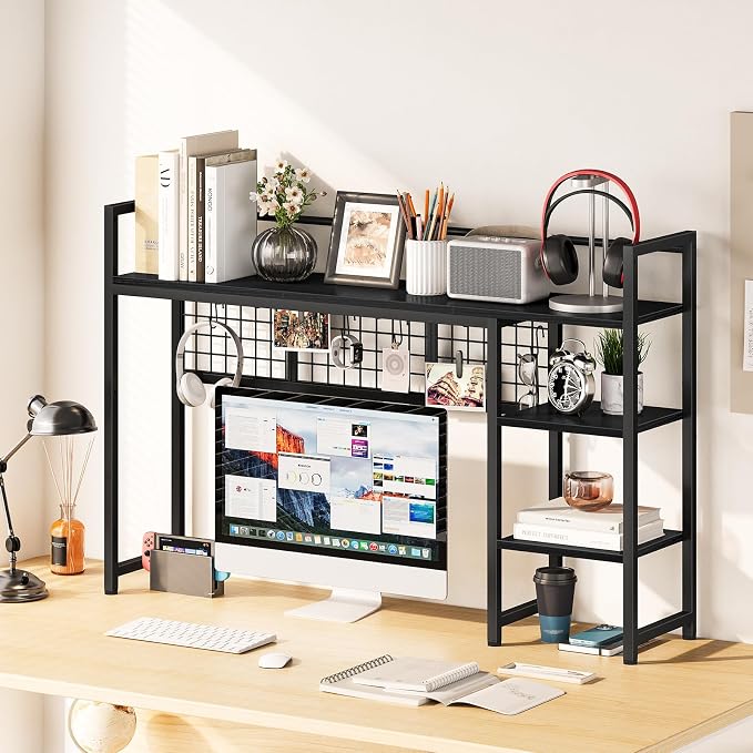 Snughome Desk Shelf, 44.9" Desktop Organizer Shelf, Desk Hutch - Image 2