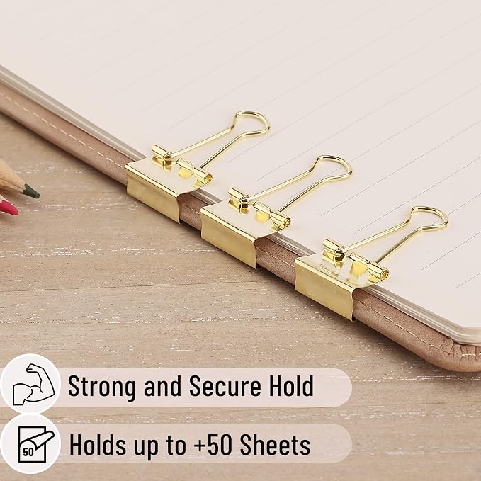 Mr. Pen- Small Binder Clips, Small Size | Gold Metal Binder Paper Clips - Image 4