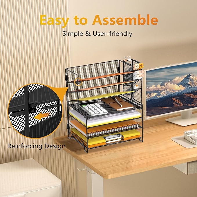 SUPEASY 7 Tier Desk Organizer, Desk File Organizer - Image 6
