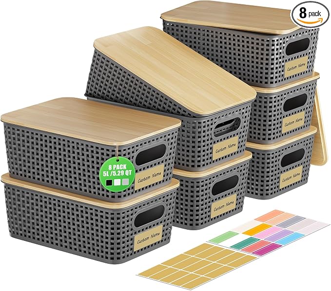 8 Pcs Plastic Storage Bins by GoodProductsGoodLife