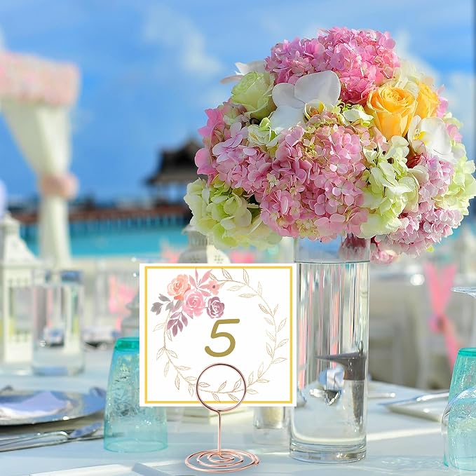 Hoewina 26Pcs Table Number Holders, Place Card Holder, Wire Picture Holder - Image 5