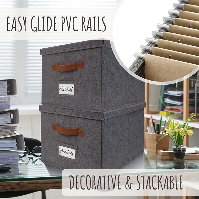 Decorative File Organizer Box Set of 2 - Image 4